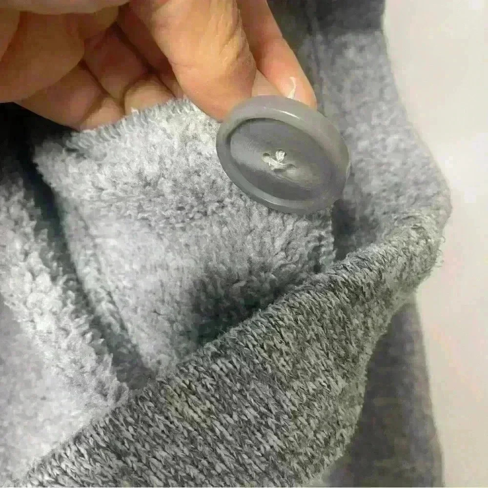 Patagonia Better Sweater woman’s Peacoat Fleece Coat Gray Buttons Sz Medium - Picture 10 of 10